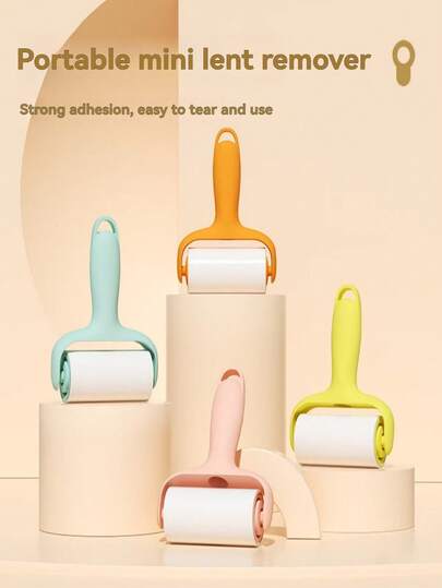 Small Reusable Lint Roller, Household Replacement Cleaning Mini Portable Roller, High Adhesive Clothing Paper Roll