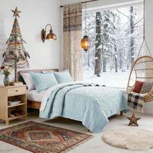 3 Pcs Bed Comforter Set,Queen Comforter Set,Edredones Para Cama Queen Size Quilt Bedding Set,Army Green Warm Microfiber Quilt Set,3-Piece Bedding(1 Quilt+2 Pillow Shams) King 104''X96'' Fluffy Cozy Skin-Friendly Lightweight Breathable Soft All-Season Quilt For Bedroom Home Living Room Dorm Office Decor - Army Green - View 6