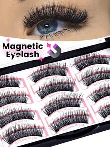 MAANGE 3 Pairs Magnetic Eyelashes Set, Portable Magnetic Lashes, Natural Look, Upgraded Magnetic Lashes, Easier To Wear And Remove, Travel Essential, Holiday Gift Guide, Beach Vacation, Camping Trip, Europe Backpacking, Natural Thin & Curly, Enlarging Eyes, Suitable For Women's Travel, Party, Work, Great Gift For Her, Elongating Outer Corners, Widening Eyes - Natural Lashes - View 3
