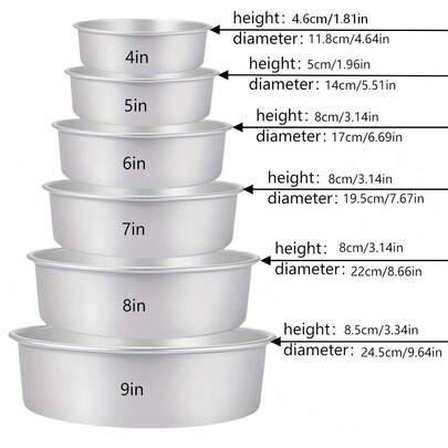 1 pieza/Set de 3 piezas Molde redondo de aluminio para pasteles, Molde redondo antiadherente para pasteles, Molde para hornear pasteles esponjosos, Molde para hornear pasteles mousse, Molde para hornear, Molde de aluminio antiadherente para pasteles, Herramienta de hornear profesional, Reutilizable, Apto para horno doméstico, Herramienta de hornear esencial para la cocina, Perfecto para cumpleaños, bodas y reuniones festivas