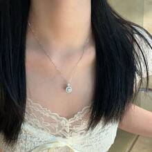 1. 奢华风格女士项链套装，镶嵌闪亮水晶，精致锁骨链，优雅幸运符饰品，是参加婚礼、生日、周年纪念日、情人节等场合的完美珠宝礼物之选。 - 滿鑽項鍊 - 查看 2