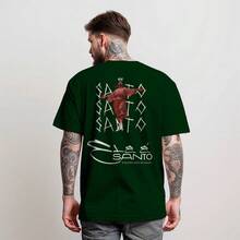 Camiseta Camisa Blusa ELE É SANTO Camisa Cristã Evangelica   100% Algodão - Verde - Visão 1