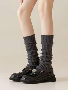 1/4 Pair Solid Color Leg Warmers, Fashionable & Warm, Suitable For Back To School, Halloween, Autumn/Winter Casual, Holiday, Christmas Party Outfits (No Card Paper Packaging) - Multicolor - View 14