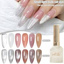 AiFer 美甲小灯泡通用水晶猫眼指甲油凝胶 2026 款超闪爆炸超亮多功能猫眼美甲沙龙专用 UV 光疗胶 - 銀色 - 查看 12