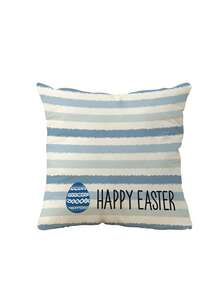 1pc/4pcs Rabbit & Easter Egg Print Pillow Cover, Home Decor Sofa Cushion Cover, Bedroom Headrest Pillow Slip, Car Lumbar Cushion Cover, Room Decor - Multicolor - View 12