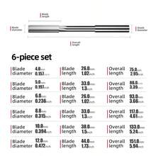6PCS Chucking Reamer Set, HSS Straight Flutes Lathe Machine Reamer Metric,Round Shank Milling Cutting Tool 4mm,5mm,6mm,8mm,10mm,12mm - 6pcs - View 7
