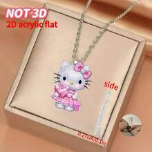 1pc 2D Flat  Heltty Acrylic Pendant Necklace, Fashion Sweater Pendant, Cute & Casual, Suitable As Birthday, Valentine's Day, Thanksgiving, Easter, Christmas Gift - Multicolor - View 9
