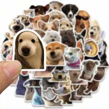 50张/包 可爱卡通宠物狗猫表情包贴纸，趣味美观标签，适用于剪贴簿、封口、文具、吉他、乐器、装饰，适合万圣节、圣诞节、青少年派对、奖励、激励 - 黑色 - 查看 4