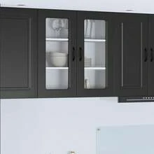 vidaXL Küchenschrank Kalmar Schwarz 80 X 31 X 80 Cm Holzwerkstoff - Schwarz - Übersicht 1