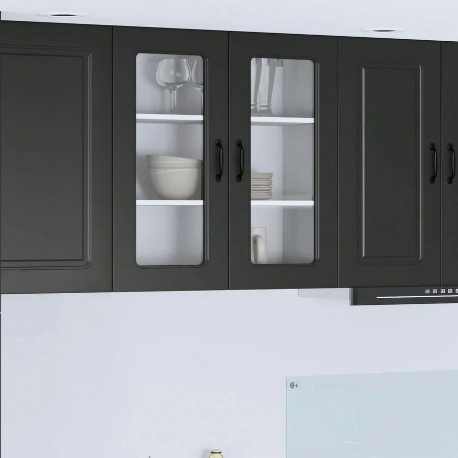 vidaXL Küchenschrank Kalmar Schwarz 80 X 31 X 80 Cm Holzwerkstoff - Schwarz - Übersicht 1
