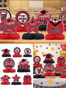 8pcs 2026 Graduation Honeycomb Decorations, Graduation Ceremony Tabletop Center Decor, Home Decor, Graduation Party Background Decor, Graduation Season Party Favors, Graduation Photo Props, Graduation Celebration Supplies - Graduation Season - View 8