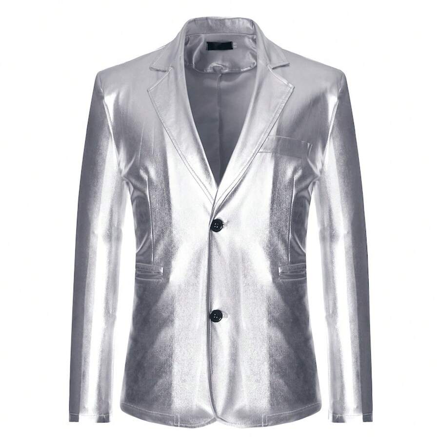 COS Men's Gold Embossed Suit, Role-Playing Costume, Stage Performance Outfit, Cosplay Costume - Silver - View 1