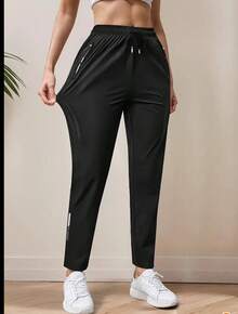 Sports Jogger Pants Dry Fit Perforated Silk Cool Color Sizes P To G2 - 黑色 - 查看 2