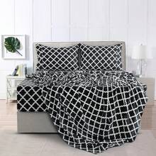 Lux Decor 4 Pieces Quatrefoil Bed Sheets - Stylish Comfy Bedding Set - Hotel Luxury Skin Friendly Cooling Sheets & Pillowcases Without Filler - Classic Collection With 16 Inches Deep Pocket - Shrinkage & Fade Resistant, Valentine's Day Bedroom, Spring Bedding Refresh, Guest Room Essentials, Dorm Room Bedding, Premium Bed Linens, Easy Care Sheets, Hypoallergenic Fabric, Year-Round Comfort, Master Bedroom Update, Matching Bedding Set, Hotel Quality Linens - 黑色 - 查看 5