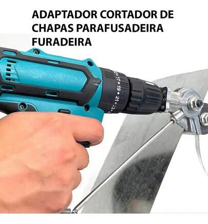 Cortador Chapa Adaptador 1/4 Para Furadeira E Parafusadeira