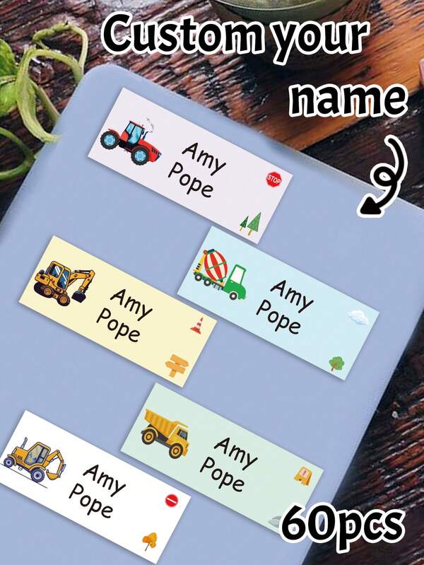 60-600pcs Personalized Stickers, Custom Name Tags, Customized, Water Bottle Stickers, Custom Stickers, Customizable Stationery Label Stickers, Car Stickers, Clothes Stickers, Birthday Gifts, Anniversary, Family, Men, Women, Unique Gifts, Family