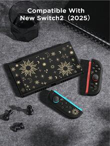 Compatible With New Switch 2 (2025)/Switch NS/Switch OLED, Shark, Space, Strawberry, Heart-Shaped Themed Protective Case, Can Be Used On The Docking Station Without Removing The Case, Universal Game Controller Protective Cover, Anti-Fall And Anti-Scratch, Suitable For Autumn/Winter, Back To School, Christmas, Valentine's Day And Other Holidays As Gifts - Multicolor - View 23