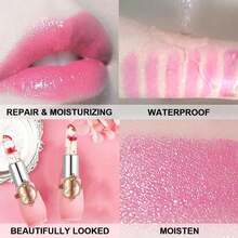 2pcs Crystal Jelly Dried Flower Lipstick, Magic Temperature-Change Lip Gloss, PH-Transparent Magic Lipstick, Long-Lasting Nourishing Moisturizing Lipstick, Plump Lips - Strawberry - 查看 4
