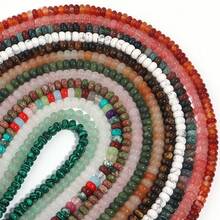 65pcs 8x5mm Natural Stone Flat Round Abacus Beads For Making Jewelry, DIY Fashion Bracelets Necklaces Men's And Women's Gifts - Oblate - View 5