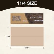 ACE-2000张/50本大容量卷烟纸 - 1 1/4英寸未漂白棕色卷烟纸 - 天然阿拉伯树胶卷烟纸 - 44*77毫米棕色卷烟纸 - 经典超薄卷烟纸，燃烧顺畅 - 吸烟者、聚会、母亲节、父亲节、情人节、圣诞节和节日礼物的理想之选 - 彩色 - 查看 2