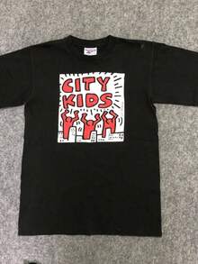 Vintage  Keith Haring City  T-. - màu đen - Xem 1