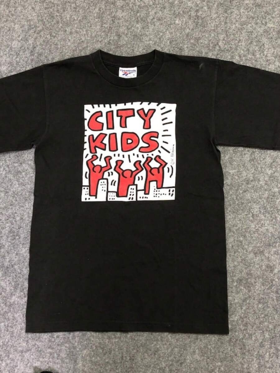 Vintage  Keith Haring City  T-. - màu đen - Xem 1