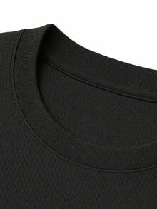 Men's Cyberpunk Style Oni Flame Print Oversized Short Sleeve T-Shirt - Black - View 3