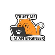 TRUST ME T'M AN ENGINEER Enamel Brooch Pin Fashion Decorative Brooches Ornaments Lapel Bag Badges Jewelry Gifts Gifts For Mother, Father, Graduation, And Teacher - Multicolor - View 5