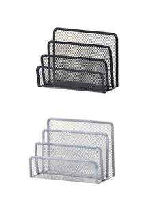 Multi-Function Metal Grid Desktop Storage Rack - Space-Saving Freestanding Organizer Shelf, Suitable For Home Office, Compact Vertical Storage Design, Suitable For Home And Office Decor - Multicolor - View 6