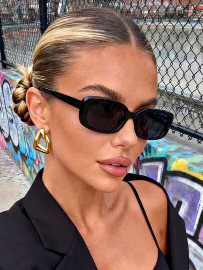 1 Pair Unisex Rectangular Basic Fashion Glasses, Suitable For Outdoor Activities, Travel, Summer Accessories, Sports Style, Driving, Festivals, Beach, Electronic Music Festivals, Outings, Vacations, Family Trips, Elegant Attire, Street Style Accessories, Sports, Parties, Street Style Looks, Fishing, Holidays, Vacations