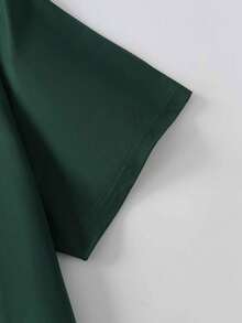 女士休闲宽松鸽子印花短袖T恤 - 綠色 - 查看 7