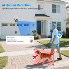 RecorGood 4MP HD Waterproof Security Camera, Color/B&W Night Vision Switchable, AI Smart Motion Detection, Intelligent PTZ Auto Tracking, Premium Material Housing, Dual Lens Monitoring With Fixed + PTZ Rotatable Lens, Highly Recommended For General And Specific Scenarios Like Doorway, Backyard, Restaurant, Store, Etc. - Multiple Specifications - View 2