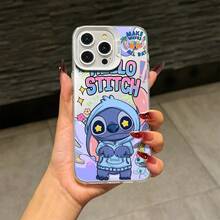 Disney Lilo & Stitch Graffiti Style Phone Case Collection, Premium IMD Printed Cover With Hoodie Stitch Design, Color-Matched Camera Frame, Shockproof Bumper And Matte Anti-Fingerprint Finish For IPhone 17, 16, 15, 14, 13, 12, And 11 Pro Models, With Shockproof Protection. Perfect For Gifts To Family, Friends, Birthdays, And Special Occasions. - Bạc - Xem 2