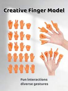 2/10pcs Random Color And Style Mini Rubber Finger Puppets - Realistic Cute Finger Toys - Puppet Show Prank Party Favors - Pet Cat Interactive Toys - Office Stress Relief Prank Gifts - Multicolor - View 4