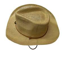 Sombrero western de paja natural unisex para verano - Caqui - Ver 2