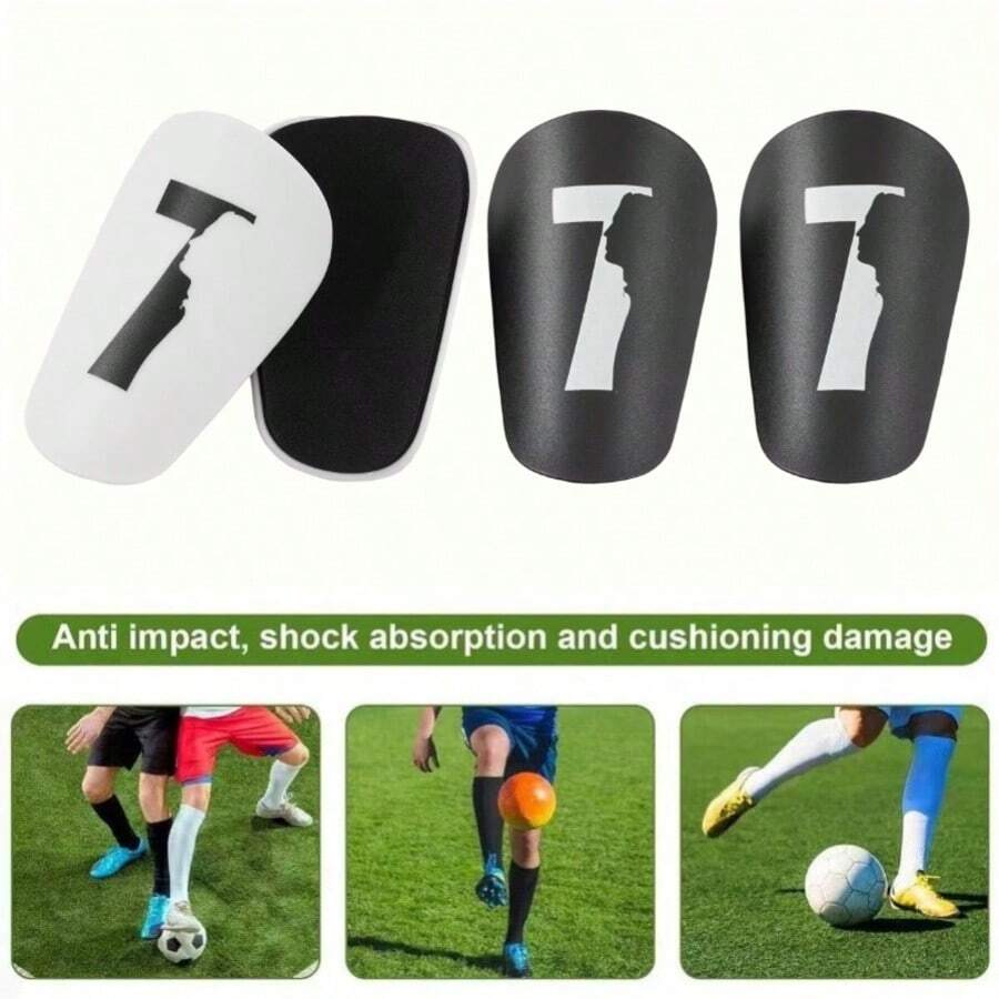 [Professional Shin Guards] Lightweight Professional Soccer Training Shin Guards, 1 Pair | Impact Reduction Buffer Protective Equipment - Blue PET Material, Hand Wash/Dry Clean - Number 7 - View 1