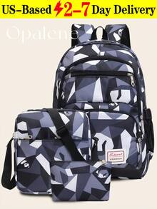 Fashion Color-Blocking Backpack For Women, Casual Large Capacity Knapsack, Fashion Simple College Student School Bag, Casual Daypack, Waterproof Bookbag, Travel Backpack Suitable For Daily, School And Outing Use, Travel Essentials, School Supplies, Travel Accessories - Nhiều màu - Xem 12