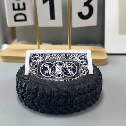 1pc Unique Tire Shaped Business Card Holder, Desktop Organizer, Perfect For Room Decor