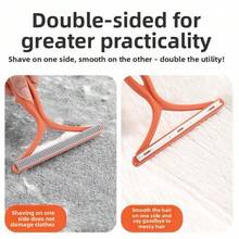 Double-Sided Lint Remover, Manual Fabric Shaver, Fuzz Pill Remover Tool, Clothes Defuzzer, Pet Hair Cleaning Tool - Blue/1 - View 3