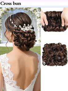 Clip In Ponytail Messy Bun Extensions Scrunchie Updo Synthetic Easy Stretch Hair Buns Hair Piece Wedding Party Halloween Christmas Daily For Women - Multicolor - View 2