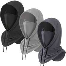 AOKUN 3 Piezas Pasamontañas Hombre y MujeresCapucha para El Sol con Cierre de Cordón UPF 50+ Protección UV Integral Transpirable y Refrescante para Deportes Motocicleta Ciclismo - como en la foto - Ver 1
