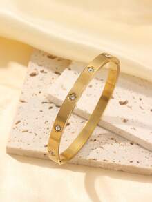 2026 Nuevos pendientes de acero inoxidable 304 de 18K oro, con diseños minimalistas lisos, llenos de brillo de diamantes, rayas en capas, corte geométrico y textura de diamantes triturados. Excelente resistencia a la corrosión, antioxidante y anti-deformación. El uso diario no se desvanecerá ni se oxidará, manteniendo el brillo del metal a largo plazo. - Dorado - Ver 12