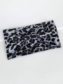 1条豹纹纯色宽弹力运动头带，适合跑步、瑜伽、有氧运动，宽版设计可遮盖白发，欧美时尚面料配饰头巾，秋冬季女士度假发饰，优雅围巾，柔软头巾 - 深灰色 - 查看 7