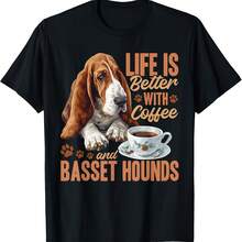 Bet Hound Dog Breed  Is Better With Coffee And A T-Shirt - màu đen - Xem 1