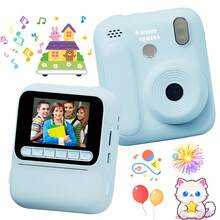 1 Set Kids Instant Print Camera, 1080P HD Digital Camera, Includes 32GB Storage, 4 Rolls Of Printing Paper, 4 Games & Music, Best Birthday Gift For Teens & Youth - Nhiều màu - Xem 2