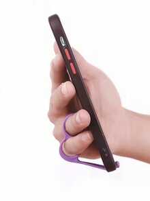 4pcs Plastic Ring Phone Holder, Multifunctional Slouchy Phone Stand, Minimalist Portable Anti-Drop Phone Holder - Multicolor - View 5