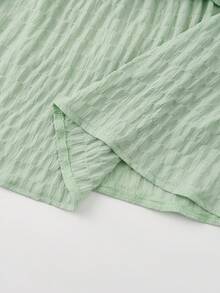 EARO Women's Long Ruffle Hem Skirt, Casual Flowy Mid-Length Skirt, Non-Stretch Fabric, Fashion Versatile Loose Fit Slimming - Mint Green - View 5