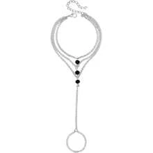 Pulsera de Tres Capas de Anillo para Mujer, Zirconia Cúbica Brillante, Pulsera de Anillo de Cadena Gótica Retro, Brazaletes Ajustable Delicadas Chapada en Oro/Plata de 14 Quilates, Personalidad de Moda Hip-Hop, Regalo Joyería Cumpleaños y Aniversario para Mujeres,41145677 - Multicolor - Ver 1