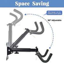 Bike Wall Mount 2 Pcs Horizontal Bike Rack Adjustable Heavy Duty Bike Hook For Garage Indoor Bike Storage - Black - View 7