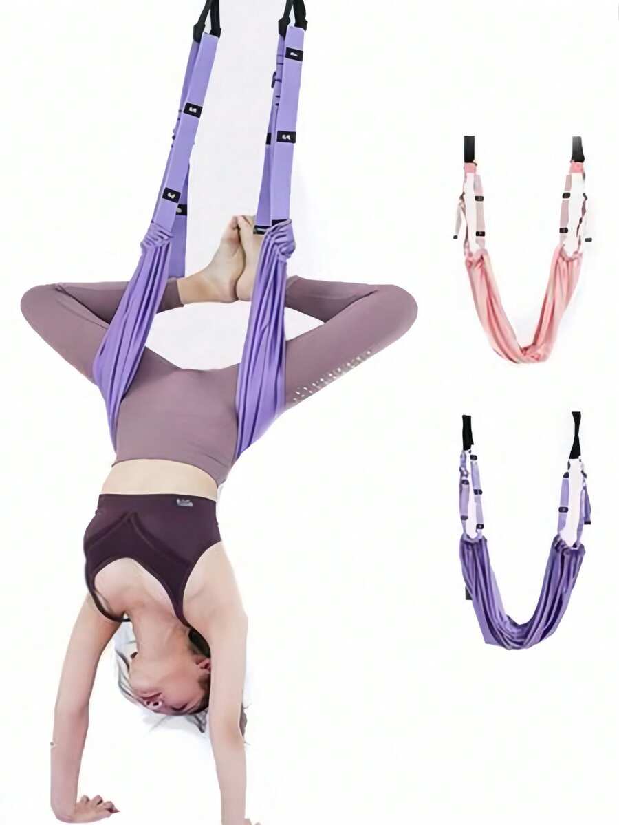1pc/Set Aerial Yoga Hammock, Home Yoga Strap For Splits, Inversion, Stretching, Elastic Resistance Band - Multicolor - View 1